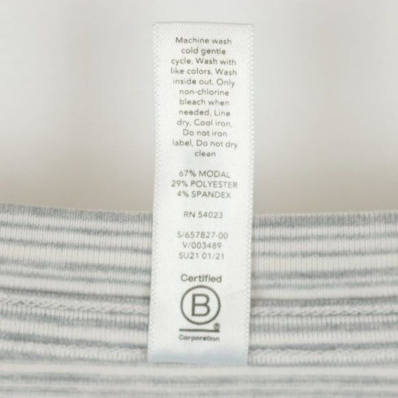 Athleta Cloudlight Stratus Women's Extra Large Gray White Striped Cap Sleeve Tee - Picture 9 of 9